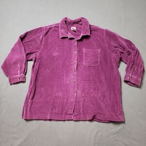 LL Bean Corduroy Shirt Jacket Shacket Women's 2X Cotton Wide Wale Chore